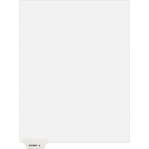 Avery® Individual Legal Exhibit Dividers - Avery Style - Unpunched - 25 x Divider(s) - 25 Printed Tab(s) - Character - Exhibit A - 1 Tab(s)/Set - 8.5" Divider Width x 11" Divider Length - Letter - White Paper Divider - White Tab(s) - Recycled - Reinfo