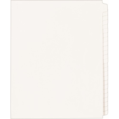 Avery® Standard Collated Legal Dividers - 1 x Divider(s) - Blank Side Tab(s) - 25 Tab(s)/Set - 8.5" Divider Width x 11" Divider Length - Letter - White Paper Divider - White Tab(s) - Recycled - 1
