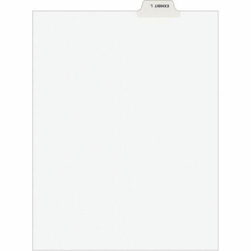 Avery® Individual Bottom Tab Legal Dividers - 25 x Divider(s) - Bottom Tab(s) - Exhibit L - 1 Tab(s)/Set - 8.5" Divider Width x 11" Divider Length - Letter - 8.50" Width x 11" Length - White Paper Divider - Recycled - 1