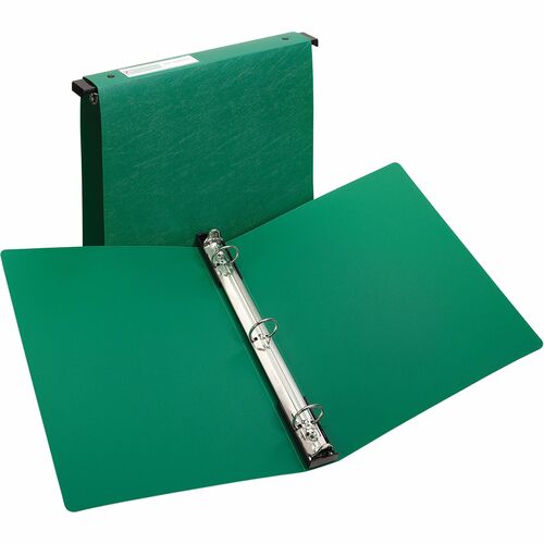 Avery® Hanging Storage Flexible Binder - 1" Binder Capacity - Letter - 8 1/2" x 11" Sheet Size - 175 Sheet Capacity - 3 x Round Ring Fastener(s) - Vinyl - Green - 9.28 oz - Gap-free Ring, Locking Ring, Non-stick, Label Holder, Flexible, Sturdy - 1 Eac