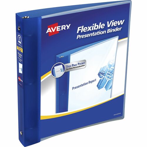 Avery® Flexi-View 3 Ring Binder - 1" Binder Capacity - Letter - 8 1/2" x 11" Sheet Size - 175 Sheet Capacity - 3 x Round Ring Fastener(s) - Polypropylene - Flexible - 1 Each