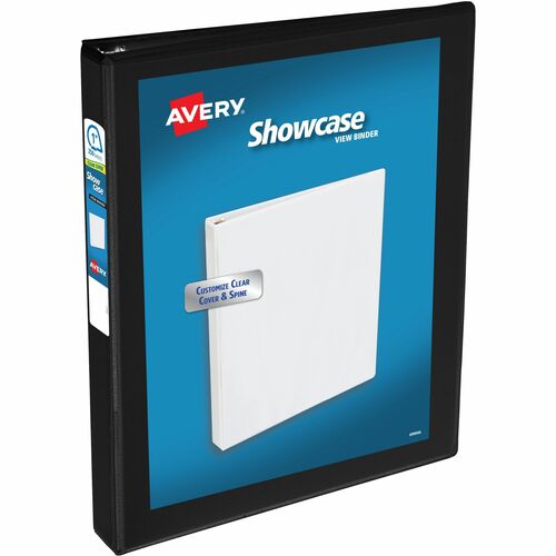 Avery® Showcase Economy View Binder - 1" Binder Capacity - Letter - 8 1/2" x 11" Sheet Size - 175 Sheet Capacity - Ring Fastener(s) - 2 Internal Pocket(s) - Black - 14.72 oz - 1 Each