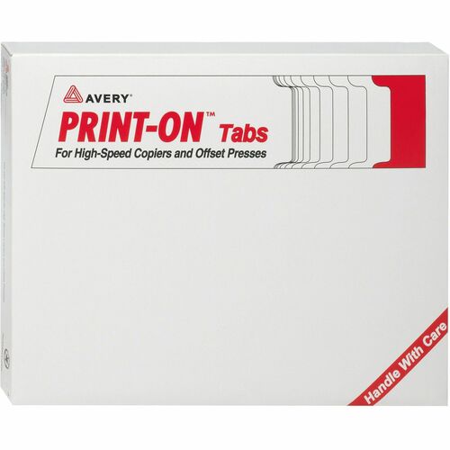 Avery® 3-Hole Punched Copier Tabs - 150 x Divider(s) - Print-on Tab(s) - 5 - 5 Tab(s)/Set - 8.5" Divider Width x 11" Divider Length - 3 Hole Punched - White Paper Divider - White Paper Tab(s) - Recycled - 150 / Box