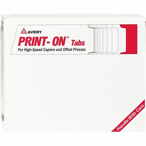 Avery® 3-Hole Punched Copier Tabs - 150 x Divider(s) - 5 Print-on Tab(s) - 5 - 5 Tab(s)/Set - 8.5" Divider Width x 11" Divider Length - 3 Hole Punched - White Paper Divider - White Paper Tab(s) - Recycled - 150 / Box