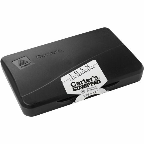 Carter's™ Foam Stamp Pad - 1 Each - 2.8" Width x 4.3" Length - Foam Pad - Black Ink - Black