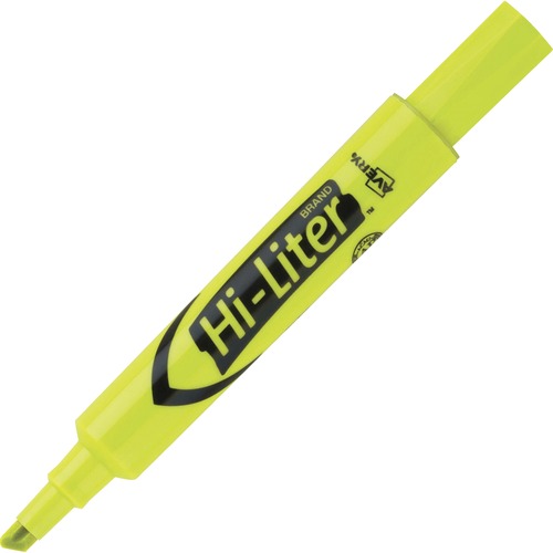 Avery® Desk-Style, Fluorescent Yellow, 1 Count (24000) - Chisel Marker Point Style - Fluorescent Yellow Water Based Ink - Yellow Barrel - 1 Dozen