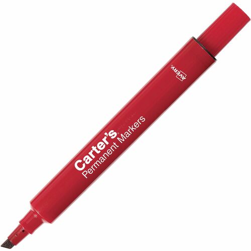Avery® Permanent Markers - Large Desk-Style Size - Chisel Marker Point Style - Red - 1 Each