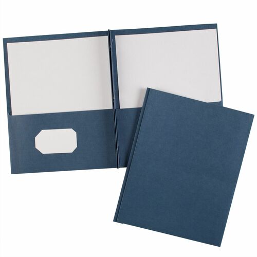 Avery® Letter Report Cover - 8 1/2" x 11" - 70 Sheet Capacity - 3 x Prong Fastener(s) - 1/2" Fastener Capacity for Folder - 2 Internal Pocket(s) - Embossed Paper - Dark Blue - 25 / Box