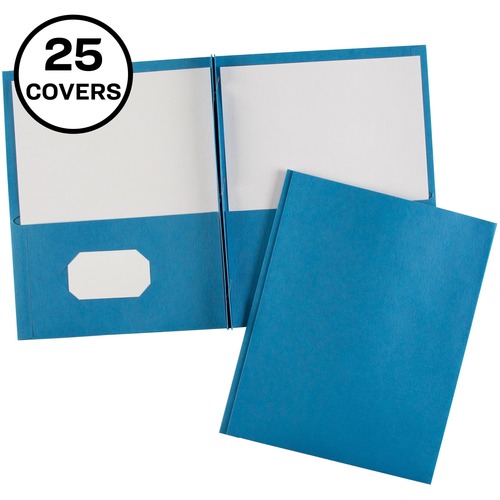 Avery® Letter Report Cover - 8 1/2" x 11" - 70 Sheet Capacity - 3 x Prong Fastener(s) - 1/2" Fastener Capacity for Folder - 2 Internal Pocket(s) - Embossed Paper - Light Blue - 25 / Box