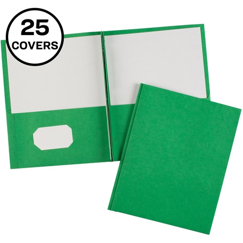 Avery® Letter Report Cover - 8 1/2" x 11" - 70 Sheet Capacity - 3 x Prong Fastener(s) - 1/2" Fastener Capacity for Folder - 2 Internal Pocket(s) - Green - 25 / Box