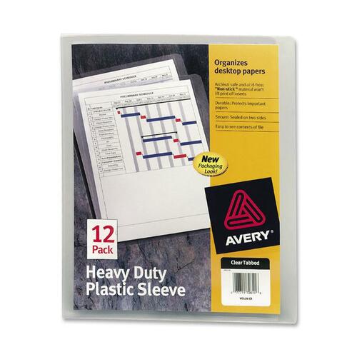 Avery® Letter File Sleeve - 8 1/2" x 11" - 100 Sheet Capacity - Polypropylene - Clear - 12 / Pack