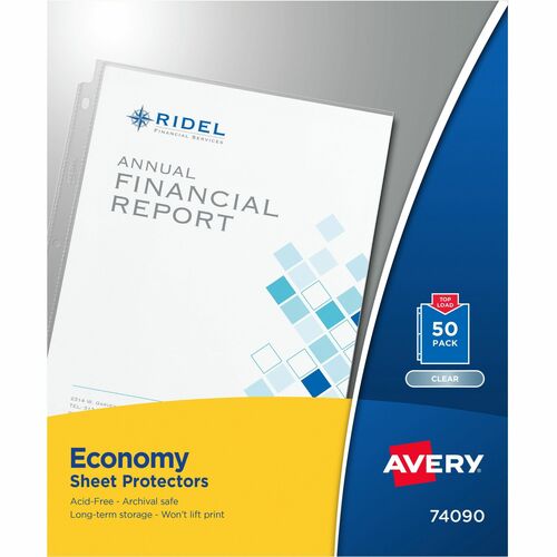 Avery® Economy-Weight Sheet Protectors - For Letter 8 1/2" x 11" Sheet - Clear - Polypropylene - 50 / Box