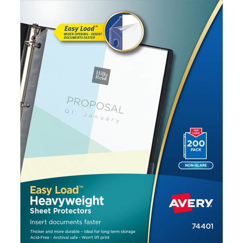 Avery® Non-Glare Heavyweight Sheet Protectors - For Letter 8 1/2" x 11" Sheet - Clear - Polypropylene - 200 / Box
