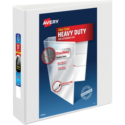 Avery® Heavy-Duty View 3 Ring Binder - 2" Binder Capacity - Letter - 8 1/2" x 11" Sheet Size - 540 Sheet Capacity - 3 x Ring Fastener(s) - 4 Pocket(s) - Polypropylene - Recycled - Pocket, Heavy Duty, One Touch Ring, Long Lasting, Tear Resistant, Split