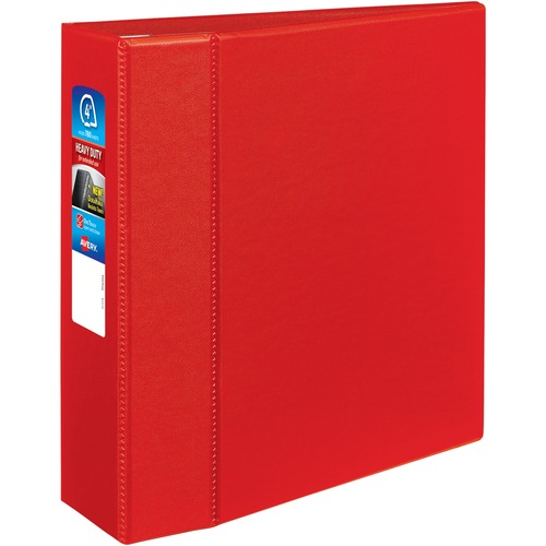 Avery® Heavy-Duty Red 4" Binder (79584) - Avery® Heavy-Duty 3 Ring Binder, 4" One Touch EZD® Rings, 4.5" Spine, 1 Red Binder (79584)