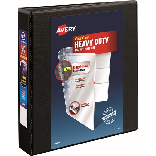 Avery® Heavy-Duty View 3 Ring Binder - 1 1/2" Binder Capacity - Letter - 8 1/2" x 11" Sheet Size - 400 Sheet Capacity - 3 x Ring Fastener(s) - 4 Pocket(s) - Recycled - Pocket, Heavy Duty, One Touch Ring, Long Lasting, Tear Resistant, Split Resistant, 