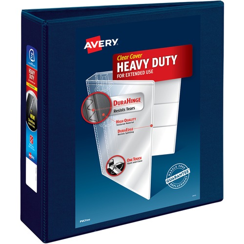 Avery® Heavy-Duty View Navy Blue 3" Binder (79803) - Avery® Heavy-Duty View 3 Ring Binder, 3" One Touch EZD® Rings, 3.5" Spine, 1 Navy Blue Binder (79803)