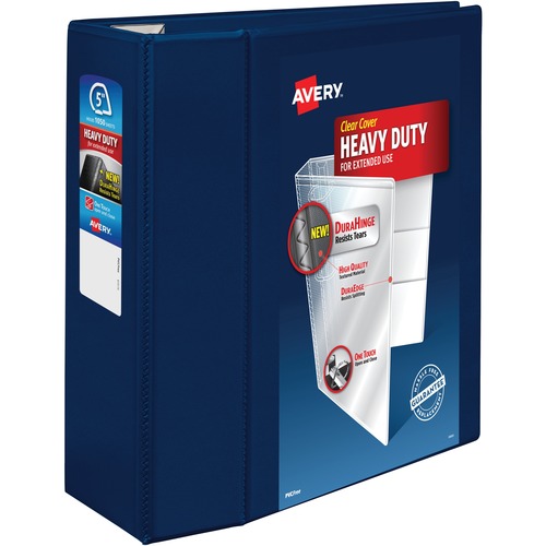 Avery® Heavy-Duty View Navy Blue 5" Binder (79806) - Avery® Heavy-Duty View 3 Ring Binder, 5" One Touch EZD® Rings, 2.3/4.8" Spine, 1 Navy Blue Binder (79806)