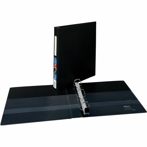 Avery® Heavy-Duty Binder with Locking One Touch EZD Rings - 1" Binder Capacity - Letter - 8 1/2" x 11" Sheet Size - 275 Sheet Capacity - Ring Fastener(s) - 4 Internal Pocket(s) - Polypropylene - Black - Recycled - Label Holder, Pocket, One Touch Ring, - Standard Ring Binders - AVE79990