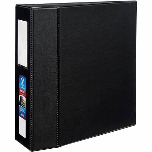 Avery® Heavy-Duty Black 4" Binder (79994) - Avery® Heavy-Duty 3 Ring Binder with Label Holder, 4" One Touch EZD® Rings, 4.5" Spine, 1 Black Binder (79994)