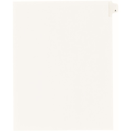 Avery® Individual Legal Dividers Allstate(R) Style, Letter Size, Side Tab A (82163) - 25 x Divider(s) - Side Tab(s) - A - 1 Tab(s)/Set - 8.5" Divider Width x 11" Divider Length - Letter - White Paper Divider - Clear Tab(s) - 20% Recycled