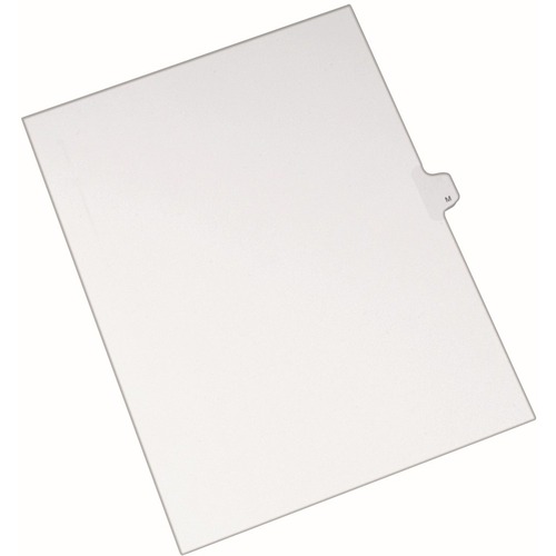 Avery® Individual Legal Dividers Allstate(R) Style, Letter Size, Side Tab M (82175) - 25 x Divider(s) - Side Tab(s) - M - 1 Tab(s)/Set - 8.5" Divider Width x 11" Divider Length - Letter - White Paper Divider - Clear Tab(s) - 20% Recycled