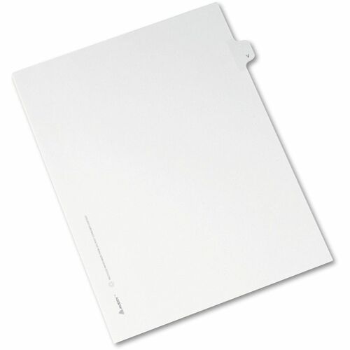 Avery® Side Tab Individual Legal Dividers - 25 x Divider(s) - Side Tab(s) - V - 1 Tab(s)/Set - 8.5" Divider Width x 11" Divider Length - Letter - 8.50" Width x 11" Length - Paper Divider - White Tab(s) - Recycled - 1