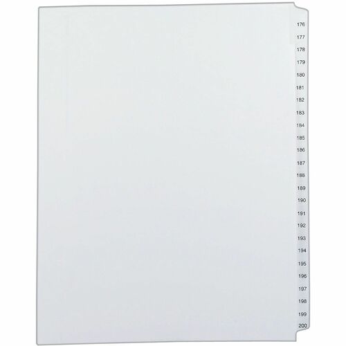 Avery® Allstate Style Collated Legal Dividers - 1 x Divider(s) - Side Tab(s) - 176-200 - 25 Tab(s)/Set - 8.5" Divider Width x 11" Divider Length - Letter - 8.50" Width x 11" Length - White Paper Divider - Recycled - 1