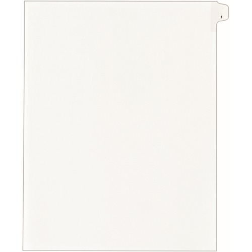 Avery® Alllstate Style Individual Legal Dividers - 25 x Divider(s) - Side Tab(s) - 1 - 1 Tab(s)/Set - 8.5" Divider Width x 11" Divider Length - Letter - 8.50" Width x 11" Length - White Paper Divider - Recycled - 1