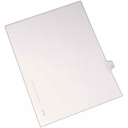 Avery® Individual Legal Dividers Allstate(R) Style, Letter Size, Side Tab #8 (82206) - 25 x Divider(s) - Side Tab(s) - 8 - 1 Tab(s)/Set - 8.5" Divider Width x 11" Divider Length - Letter - White Paper Divider - Clear Tab(s) - 20% Recycled