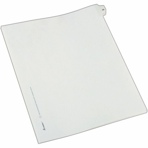 Avery® Alllstate Style Individual Legal Dividers - 25 x Divider(s) - Side Tab(s) - 25 - 1 Tab(s)/Set - 8.5" Divider Width x 11" Divider Length - Letter - 8.50" Width x 11" Length - Paper Divider - White Tab(s) - Recycled - 1