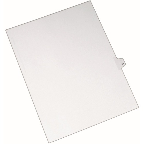 Avery® Alllstate Style Individual Legal Dividers - 25 x Divider(s) - Side Tab(s) - 91 - 1 Tab(s)/Set - 8.5" Divider Width x 11" Divider Length - Letter - 8.50" Width x 11" Length - White Paper Divider - 20% Recycled - 1