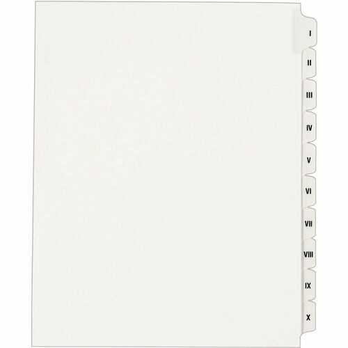 Avery® Individual Legal Dividers - 1 x Divider(s) - Side Tab(s) - I-X - 10 Tab(s)/Set - 8.5" Divider Width x 11" Divider Length - Letter - 8.50" Width x 11" Length - White Paper Divider - White Tab(s) - Recycled - 1