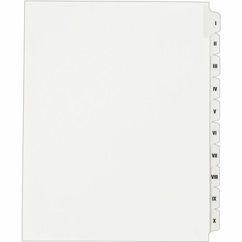 Avery® Individual Legal Dividers - 1 x Divider(s) - Side Tab(s) - I-X - 10 Tab(s)/Set - 8.5" Divider Width x 11" Divider Length - Letter - 8.50" Width x 11" Length - White Paper Divider - White Tab(s) - 20% Recycled - 10 / Set