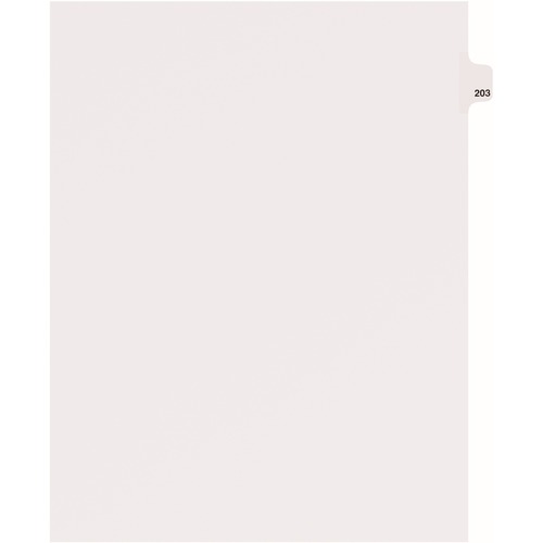 Avery® Side Tab Individual Legal Dividers - 25 x Divider(s) - Side Tab(s) - 203 - 1 Tab(s)/Set - 8.5" Divider Width x 11" Divider Length - Letter - 8.50" Width x 11" Length - White Paper Divider - 20% Recycled - 1