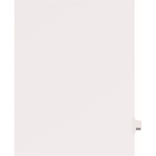 Avery® Side Tab Individual Legal Dividers - 25 x Divider(s) - Side Tab(s) - 222 - 1 Tab(s)/Set - 8.5" Divider Width x 11" Divider Length - Letter - 8.50" Width x 11" Length - White Paper Divider - 20% Recycled - 1