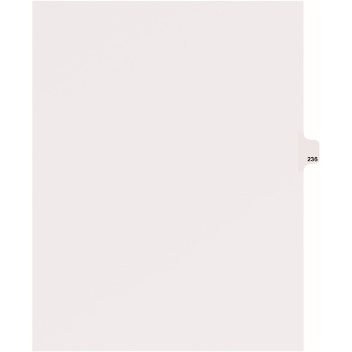 Avery® Side Tab Individual Legal Dividers - 25 x Divider(s) - Side Tab(s) - 236 - 1 Tab(s)/Set - 8.5" Divider Width x 11" Divider Length - Letter - 8.50" Width x 11" Length - White Paper Divider - 20% Recycled - 1