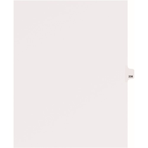 Avery® Side Tab Individual Legal Dividers - 25 x Divider(s) - Side Tab(s) - 238 - 1 Tab(s)/Set - 8.5" Divider Width x 11" Divider Length - Letter - 8.50" Width x 11" Length - White Paper Divider - 20% Recycled - 1