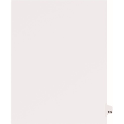 Avery® Side Tab Individual Legal Dividers - 25 x Divider(s) - Side Tab(s) - 249 - 1 Tab(s)/Set - 8.5" Divider Width x 11" Divider Length - Letter - 8.50" Width x 11" Length - White Paper Divider - 20% Recycled - 1