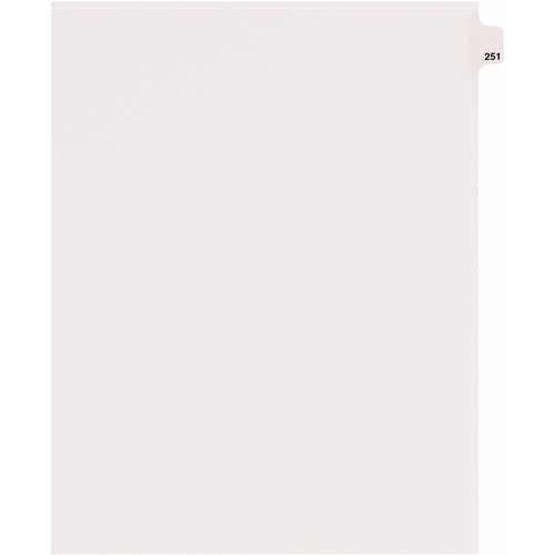 Avery® Side Tab Individual Legal Dividers - 25 x Divider(s) - Side Tab(s) - 251 - 1 Tab(s)/Set - 8.5" Divider Width x 11" Divider Length - Letter - 8.50" Width x 11" Length - White Paper Divider - Recycled - 1