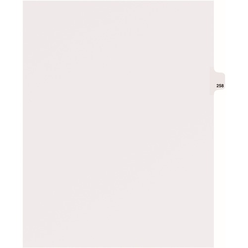 Avery® Side Tab Individual Legal Dividers - 25 x Divider(s) - Side Tab(s) - 258 - 1 Tab(s)/Set - 8.5" Divider Width x 11" Divider Length - Letter - 8.50" Width x 11" Length - White Paper Divider - Recycled - 1