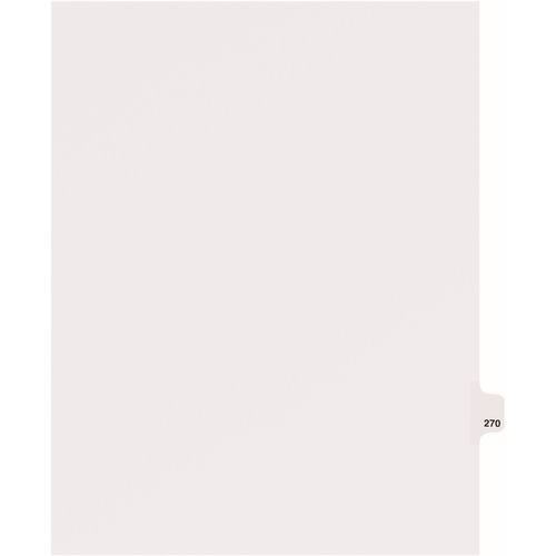 Avery® Side Tab Individual Legal Dividers - 25 x Divider(s) - Side Tab(s) - 270 - 1 Tab(s)/Set - 8.5" Divider Width x 11" Divider Length - Letter - 8.50" Width x 11" Length - White Paper Divider - 20% Recycled - 1
