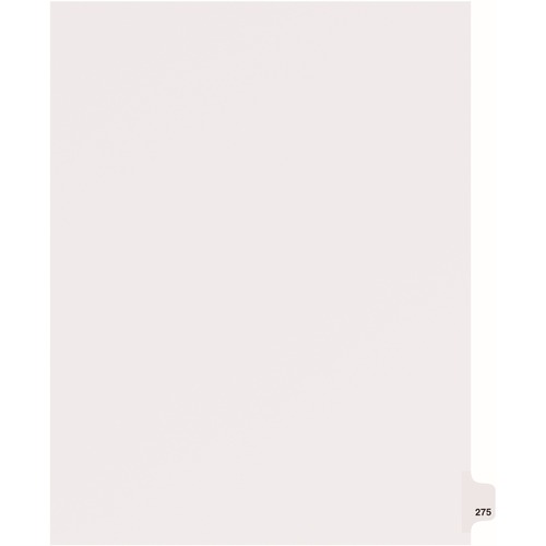 Avery® Side Tab Individual Legal Dividers - 25 x Divider(s) - Side Tab(s) - 275 - 1 Tab(s)/Set - 8.5" Divider Width x 11" Divider Length - Letter - 8.50" Width x 11" Length - White Paper Divider - 20% Recycled - 1