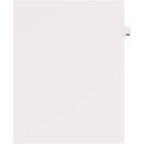 Avery® Side Tab Individual Legal Dividers - 25 x Divider(s) - Side Tab(s) - 280 - 1 Tab(s)/Set - 8.5" Divider Width x 11" Divider Length - Letter - 8.50" Width x 11" Length - White Paper Divider - 20% Recycled - 1