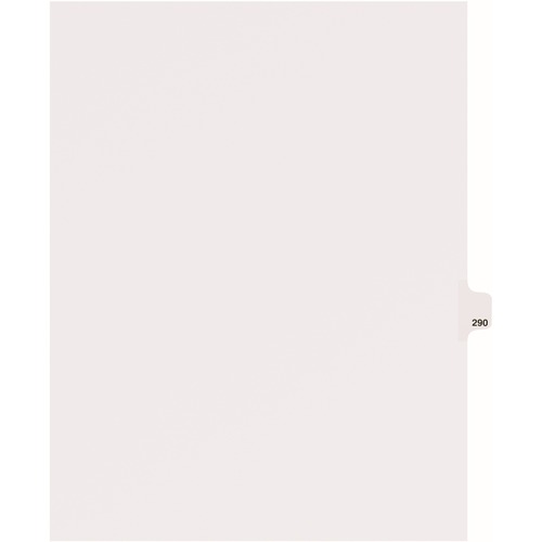 Avery® Side Tab Individual Legal Dividers - 25 x Divider(s) - Side Tab(s) - 290 - 1 Tab(s)/Set - 8.5" Divider Width x 11" Divider Length - Letter - 8.50" Width x 11" Length - White Paper Divider - 20% Recycled - 1