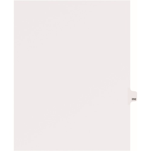 Avery® Side Tab Individual Legal Dividers - 25 x Divider(s) - Side Tab(s) - 292 - 1 Tab(s)/Set - 8.5" Divider Width x 11" Divider Length - Letter - 8.50" Width x 11" Length - White Paper Divider - 20% Recycled - 1