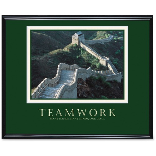 Advantus Teamwork Motivational Poster - 30" (762 mm) Width x 24" (609.60 mm) Height - Black Frame - Wall Art - AVT78025