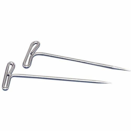 Gem Office Products T-pins - 2" Length - 100 / Box - Nickel - Steel