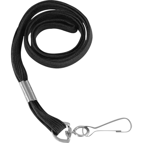 SICURIX Shoelace-style Flat Hook Lanyard - 100 / Box - 36" Length - Black