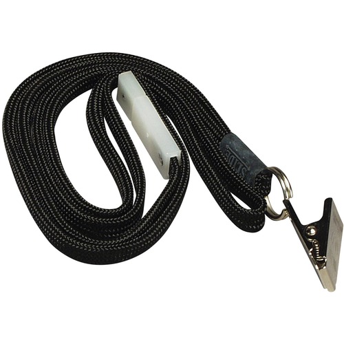 Baumgartens Plastic Clip Breakaway Lanyard - 1 Each - 36" (914.40 mm) Length - Black - Lanyards - BAU65709